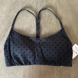 LULULEMON Flow Y Bra A/B Light Support Evolve Flocked Polka Flock Black Sz XS